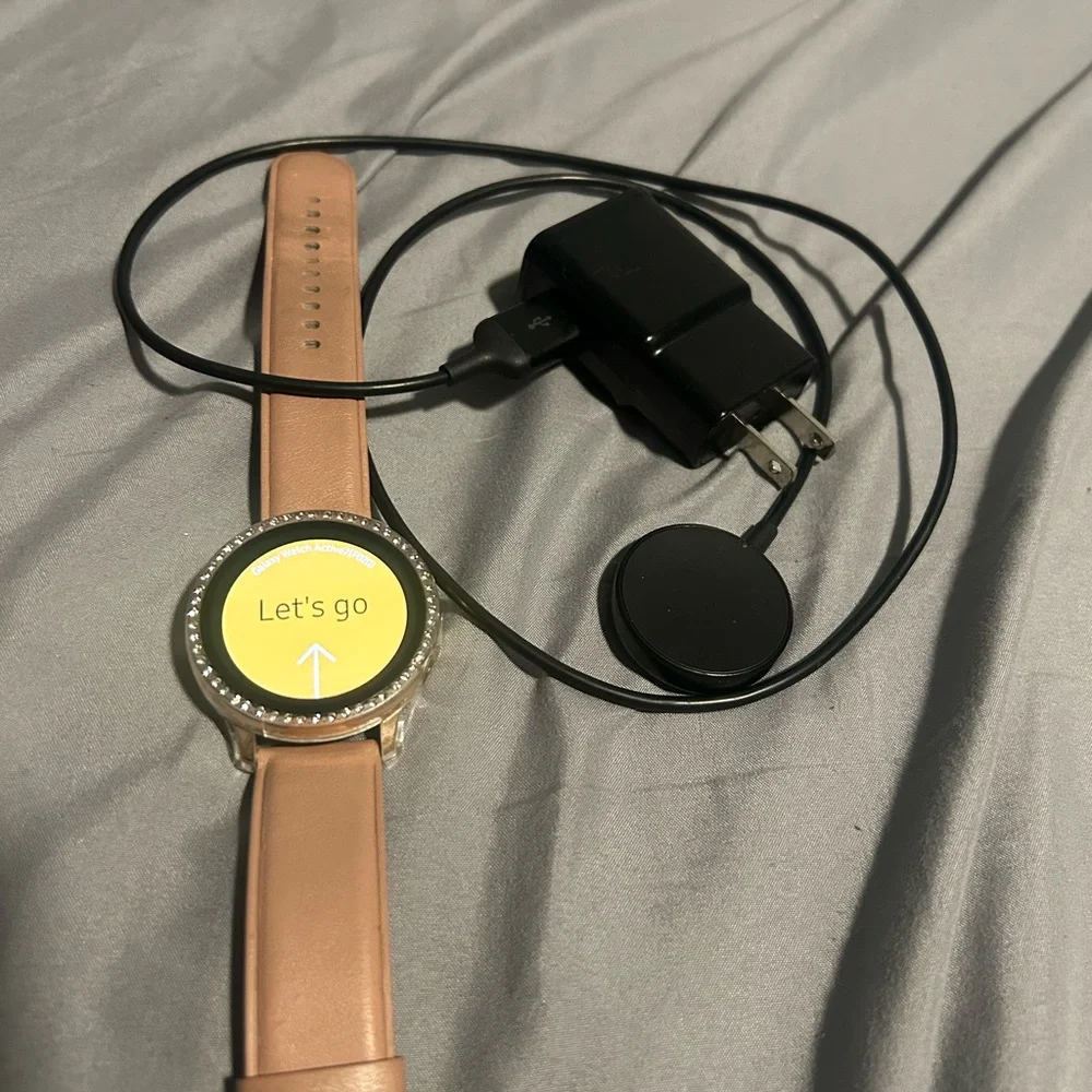 Samsung Galaxy Watch Active2 - Silver Case with Tan Band